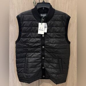 NWTs Barbour Men’s Mixed Media Essential Gilet/Vest. Black. Size XL